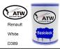 Preview: Renault, White, D389: 500ml Lackdose, von ATW Autoteile West.