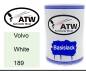 Preview: Volvo, White, 189: 500ml Lackdose, von ATW Autoteile West.