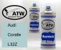 Preview: Audi, Coralle, L32Z: 400ml Sprühdose + 400ml Klarlack - Set, von ATW Autoteile West.