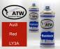 Preview: Audi, Red, LY3A: 400ml Sprühdose + 400ml Klarlack - Set, von ATW Autoteile West.