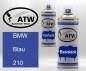 Preview: BMW, Blau, 210: 400ml Sprühdose + 400ml Klarlack - Set, von ATW Autoteile West.