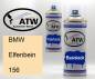 Preview: BMW, Elfenbein, 156: 400ml Sprühdose + 400ml Klarlack - Set, von ATW Autoteile West.