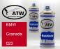 Preview: BMW, Granada, 023: 400ml Sprühdose + 400ml Klarlack - Set, von ATW Autoteile West.