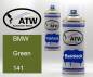 Preview: BMW, Green, 141: 400ml Sprühdose + 400ml Klarlack - Set, von ATW Autoteile West.