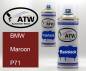 Preview: BMW, Maroon, P71: 400ml Sprühdose + 400ml Klarlack - Set, von ATW Autoteile West.