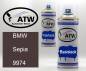 Preview: BMW, Sepia, 9974: 400ml Sprühdose + 400ml Klarlack - Set, von ATW Autoteile West.