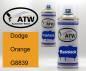 Preview: Dodge, Orange, G8839: 400ml Sprühdose + 400ml Klarlack - Set, von ATW Autoteile West.