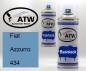 Preview: Fiat, Azzurro, 434: 400ml Sprühdose + 400ml Klarlack - Set, von ATW Autoteile West.