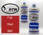 Preview: Fiat, Red, 886: 400ml Sprühdose + 400ml Klarlack - Set, von ATW Autoteile West.