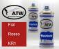 Preview: Fiat, Rosso, KR1: 400ml Sprühdose + 400ml Klarlack - Set, von ATW Autoteile West.