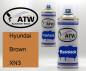 Preview: Hyundai, Brown, XN3: 400ml Sprühdose + 400ml Klarlack - Set, von ATW Autoteile West.