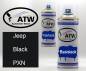 Preview: Jeep, Black, PXN: 400ml Sprühdose + 400ml Klarlack - Set, von ATW Autoteile West.