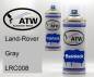 Preview: Land-Rover, Gray, LRC008: 400ml Sprühdose + 400ml Klarlack - Set, von ATW Autoteile West.