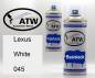 Preview: Lexus, White, 045: 400ml Sprühdose + 400ml Klarlack - Set, von ATW Autoteile West.