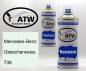 Preview: Mercedes-Benz, Gletscherweiss, 738: 400ml Sprühdose + 400ml Klarlack - Set, von ATW Autoteile West.