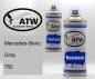 Preview: Mercedes-Benz, Gray, 782: 400ml Sprühdose + 400ml Klarlack - Set, von ATW Autoteile West.
