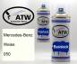 Preview: Mercedes-Benz, Weiss, 050: 400ml Sprühdose + 400ml Klarlack - Set, von ATW Autoteile West.