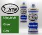 Preview: Mitsubishi, Green, G89: 400ml Sprühdose + 400ml Klarlack - Set, von ATW Autoteile West.