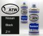Preview: Nissan, Black, Z11: 400ml Sprühdose + 400ml Klarlack - Set, von ATW Autoteile West.