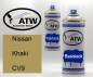 Preview: Nissan, Khaki, CV9: 400ml Sprühdose + 400ml Klarlack - Set, von ATW Autoteile West.
