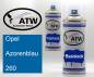 Preview: Opel, Azorenblau, 260: 400ml Sprühdose + 400ml Klarlack - Set, von ATW Autoteile West.