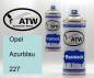 Preview: Opel, Azurblau, 227: 400ml Sprühdose + 400ml Klarlack - Set, von ATW Autoteile West.