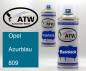 Preview: Opel, Azurblau, 809: 400ml Sprühdose + 400ml Klarlack - Set, von ATW Autoteile West.