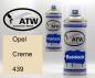 Preview: Opel, Creme, 439: 400ml Sprühdose + 400ml Klarlack - Set, von ATW Autoteile West.