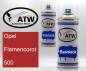 Preview: Opel, Flamencorot, 500: 400ml Sprühdose + 400ml Klarlack - Set, von ATW Autoteile West.