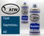 Preview: Opel, Saphirblau, AE: 400ml Sprühdose + 400ml Klarlack - Set, von ATW Autoteile West.