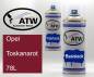 Preview: Opel, Toskanarot, 78L: 400ml Sprühdose + 400ml Klarlack - Set, von ATW Autoteile West.