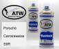 Preview: Porsche, Carraraweiss, S9R: 400ml Sprühdose + 400ml Klarlack - Set, von ATW Autoteile West.