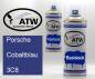 Preview: Porsche, Cobaltblau, 3C8: 400ml Sprühdose + 400ml Klarlack - Set, von ATW Autoteile West.