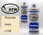 Preview: Porsche, Ivory, L132: 400ml Sprühdose + 400ml Klarlack - Set, von ATW Autoteile West.