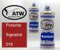 Preview: Porsche, Signalrot, 016: 400ml Sprühdose + 400ml Klarlack - Set, von ATW Autoteile West.