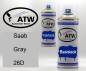 Preview: Saab, Gray, 26D: 400ml Sprühdose + 400ml Klarlack - Set, von ATW Autoteile West.