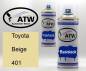 Preview: Toyota, Beige, 401: 400ml Sprühdose + 400ml Klarlack - Set, von ATW Autoteile West.