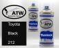 Preview: Toyota, Black, 212: 400ml Sprühdose + 400ml Klarlack - Set, von ATW Autoteile West.