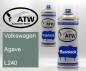 Preview: Volkswagen, Agave, L240: 400ml Sprühdose + 400ml Klarlack - Set, von ATW Autoteile West.