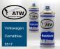 Preview: Volkswagen, Cornatblau, 9517: 400ml Sprühdose + 400ml Klarlack - Set, von ATW Autoteile West.