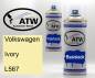 Preview: Volkswagen, Ivory, L567: 400ml Sprühdose + 400ml Klarlack - Set, von ATW Autoteile West.