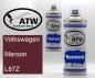 Preview: Volkswagen, Maroon, L87Z: 400ml Sprühdose + 400ml Klarlack - Set, von ATW Autoteile West.