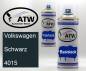 Preview: Volkswagen, Schwarz, 4015: 400ml Sprühdose + 400ml Klarlack - Set, von ATW Autoteile West.