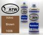 Preview: Volvo, Brown, 1008: 400ml Sprühdose + 400ml Klarlack - Set, von ATW Autoteile West.