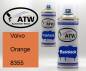 Preview: Volvo, Orange, 8355: 400ml Sprühdose + 400ml Klarlack - Set, von ATW Autoteile West.