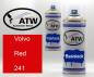 Preview: Volvo, Red, 241: 400ml Sprühdose + 400ml Klarlack - Set, von ATW Autoteile West.
