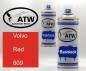 Preview: Volvo, Red, 609: 400ml Sprühdose + 400ml Klarlack - Set, von ATW Autoteile West.