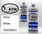 Preview: Volvo, White, 734228DU: 400ml Sprühdose + 400ml Klarlack - Set, von ATW Autoteile West.