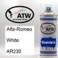 Preview: Alfa-Romeo, White, AR230: 400ml Sprühdose, von ATW Autoteile West.