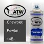 Preview: Chevrolet, Pewter, 14B: 400ml Sprühdose, von ATW Autoteile West.